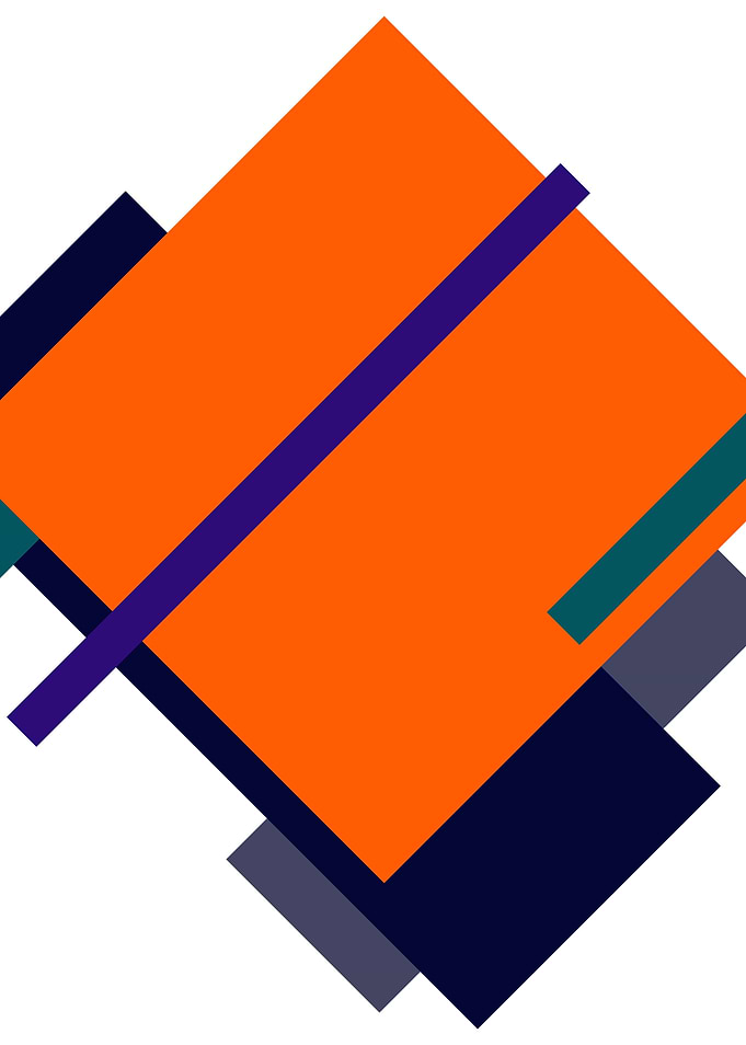 Abstract Geometric Shapes on White