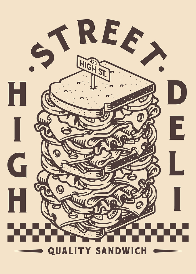 High Street Deli Sandwich Illustration