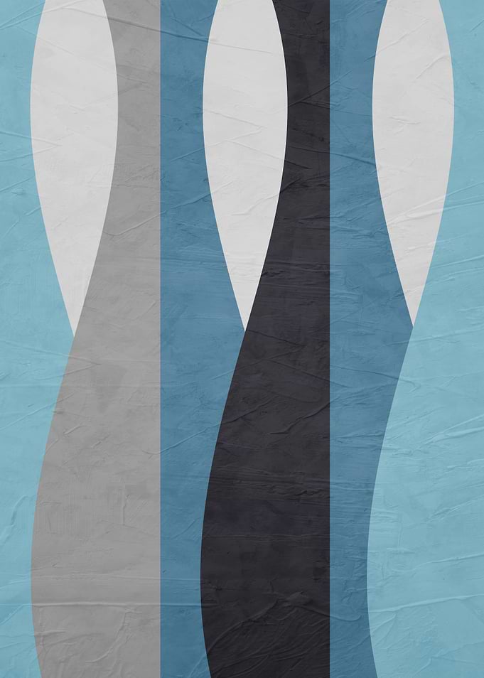 Abstract Wavy Color Block Pattern
