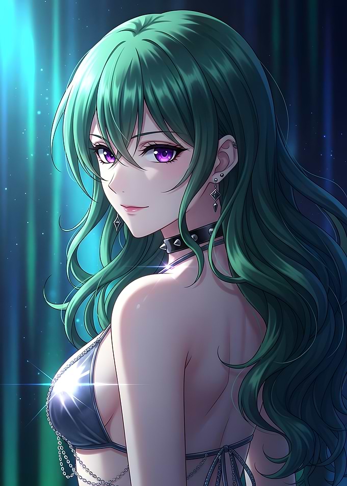 Anime Girl with Green Hair