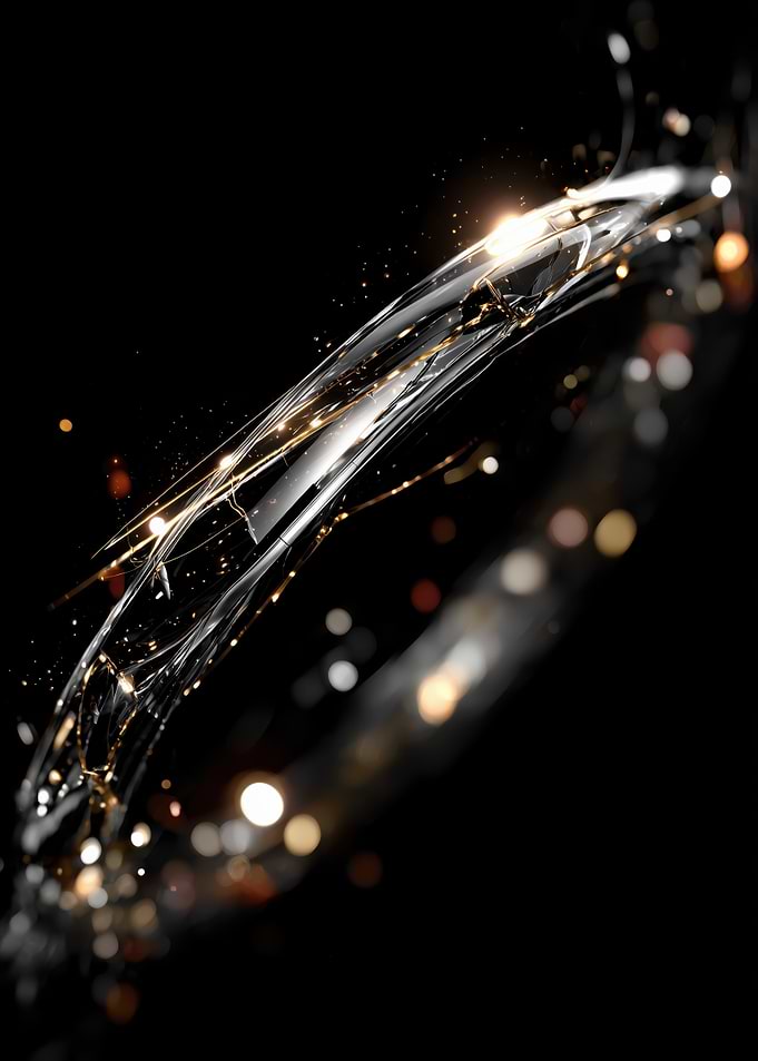Abstract Glass with Golden Light