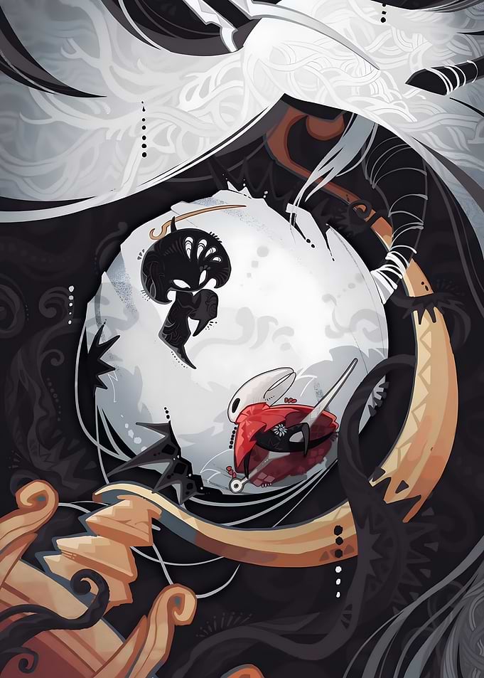 Hollow Knight characters digital art