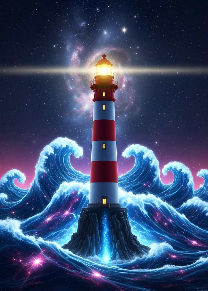 Lighthouse in a cosmic ocean