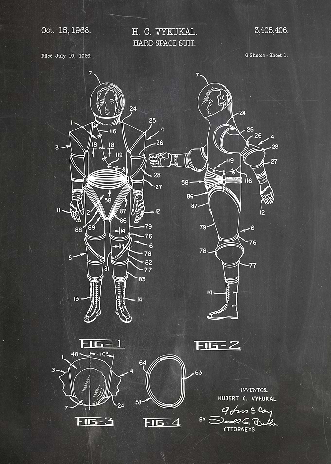 H.C. Vykukal Hard Space Suit Patent
