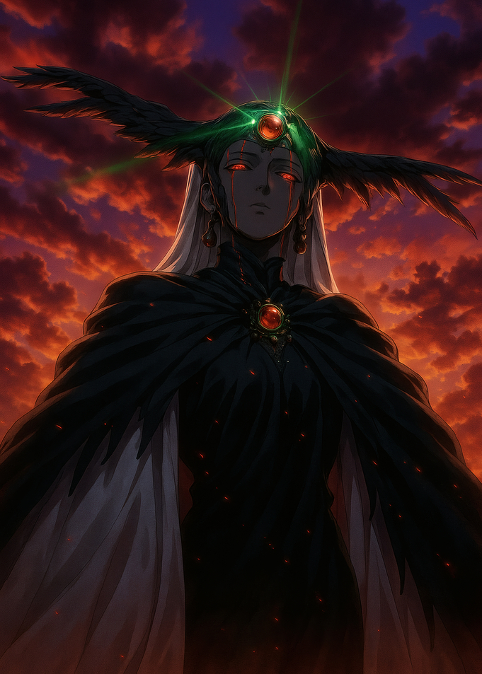 Anime Woman with Red Eyes
