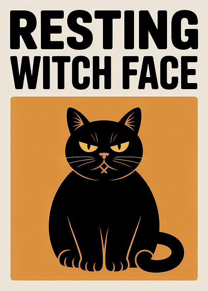 Resting Witch Face Black Cat Poster