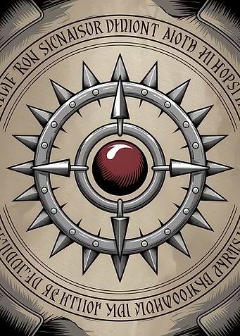 Spiked Circle with Red Orb