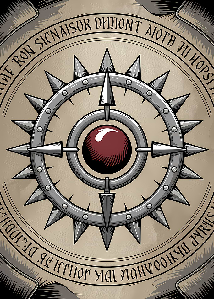 Spiked Circle with Red Orb
