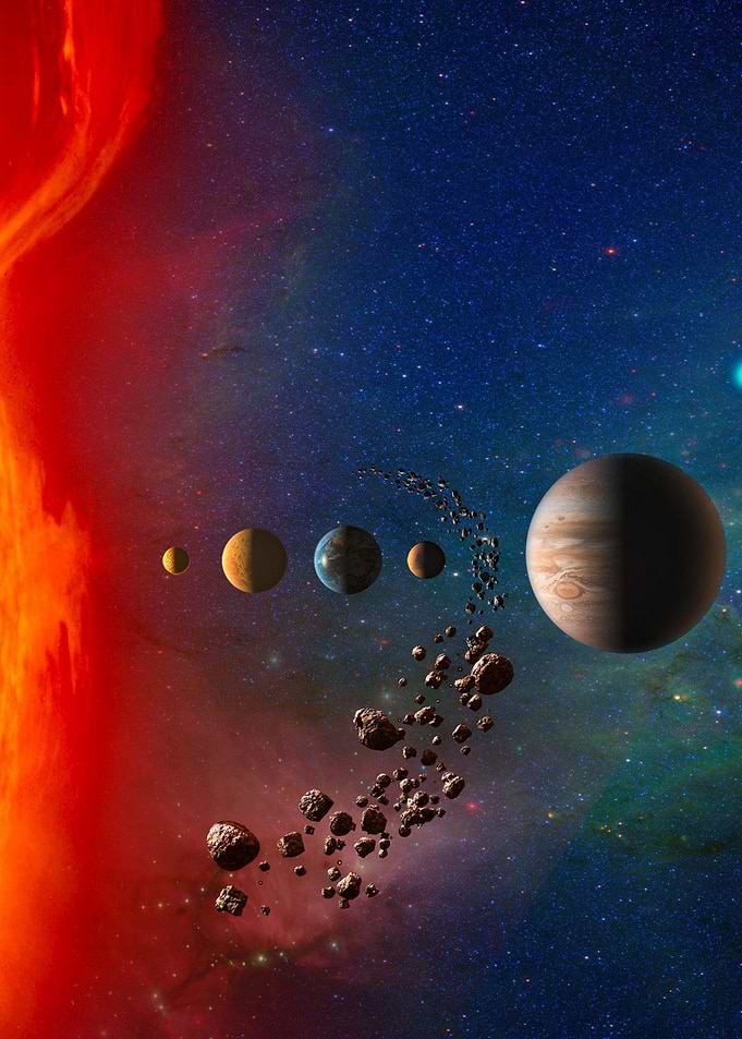 Planets and Asteroids in Space