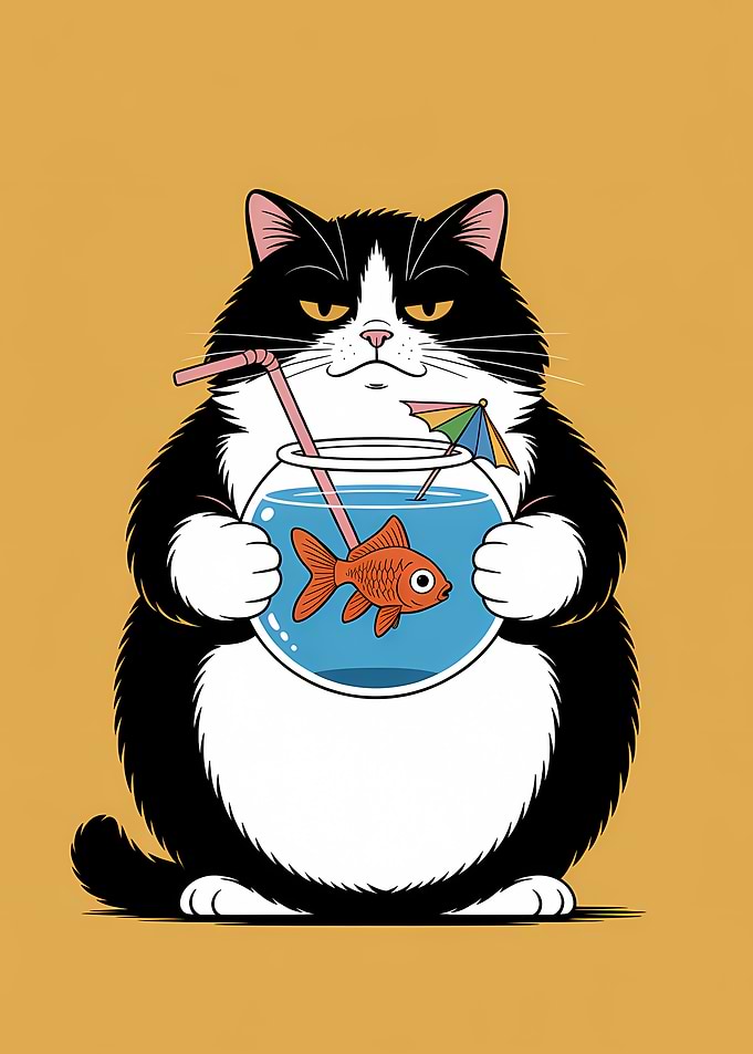 Grumpy Cat with Goldfish Cocktail