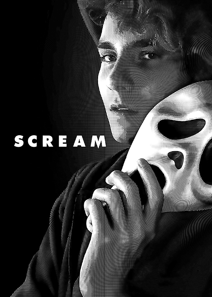 Scream Movie Poster Black and White