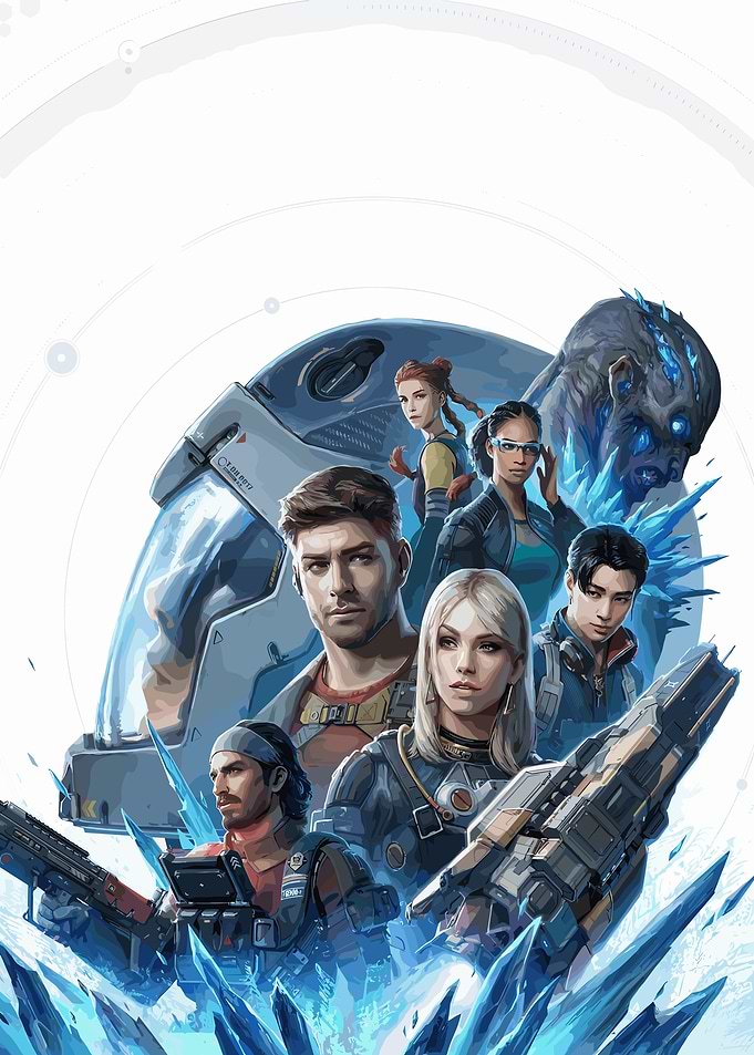 Sci-Fi Team Portrait with Alien