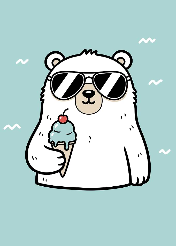 Cool Bear with Ice Cream