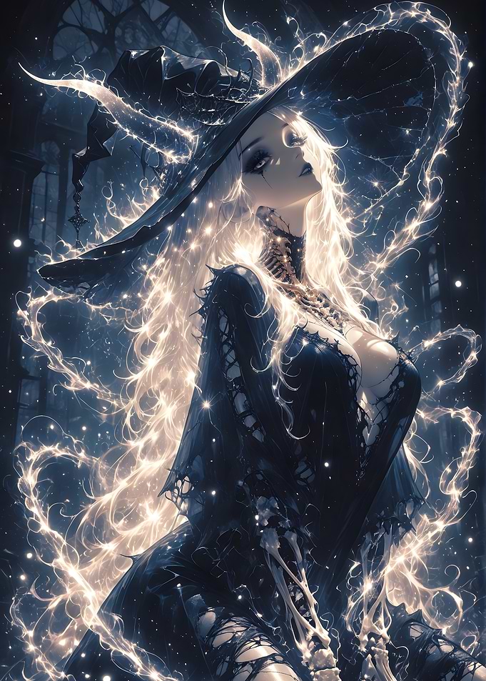 Ethereal Witch with Glowing Magic