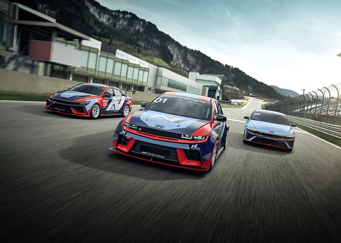 Hyundai N Race Cars on Track