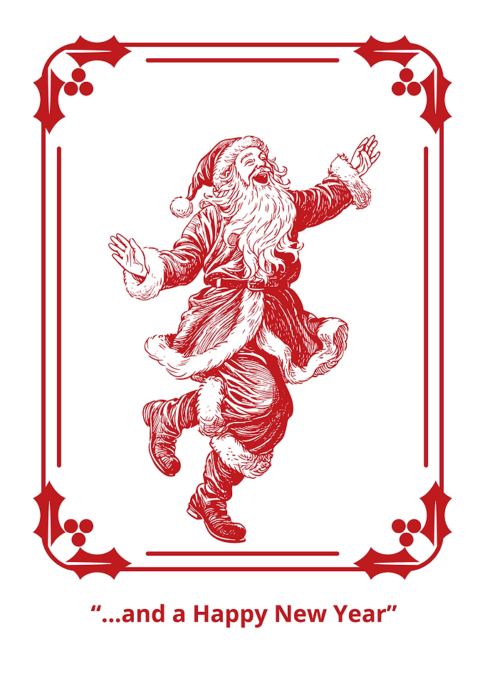 Vintage Santa Claus New Year Card