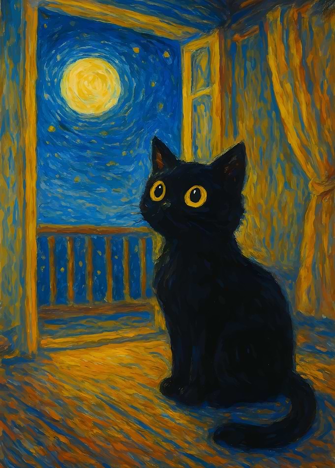 Black Cat Stargazing
