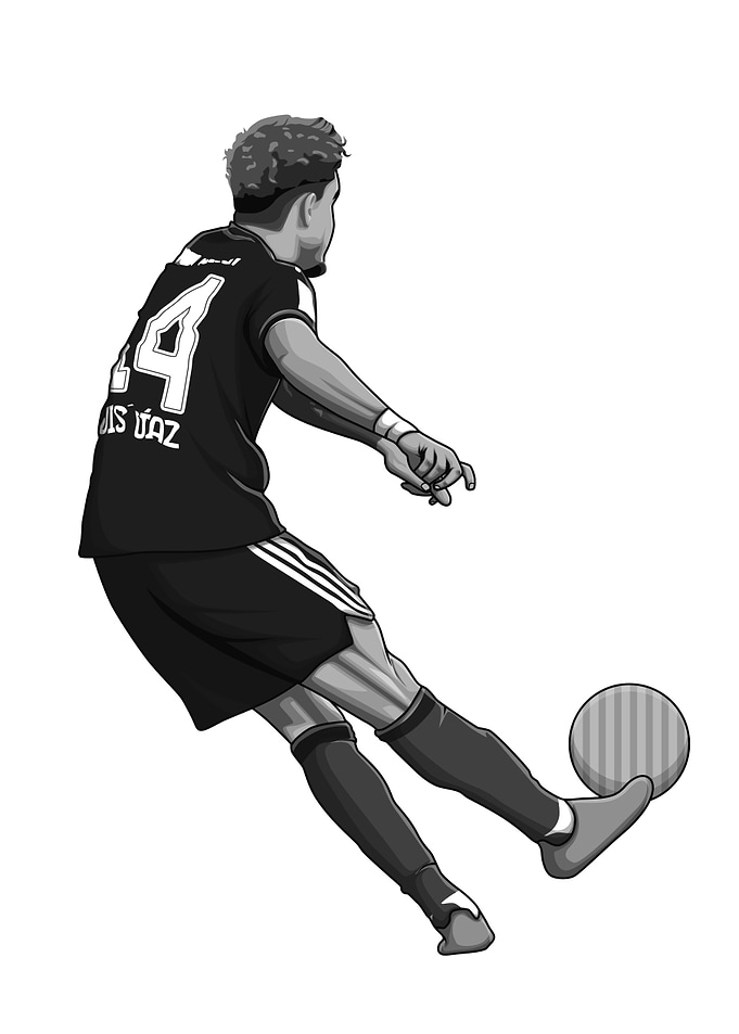 Luis Diaz Black and White Version
