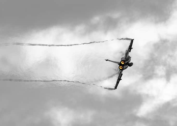 Rafale Fighter Jet in Cloudy Sky