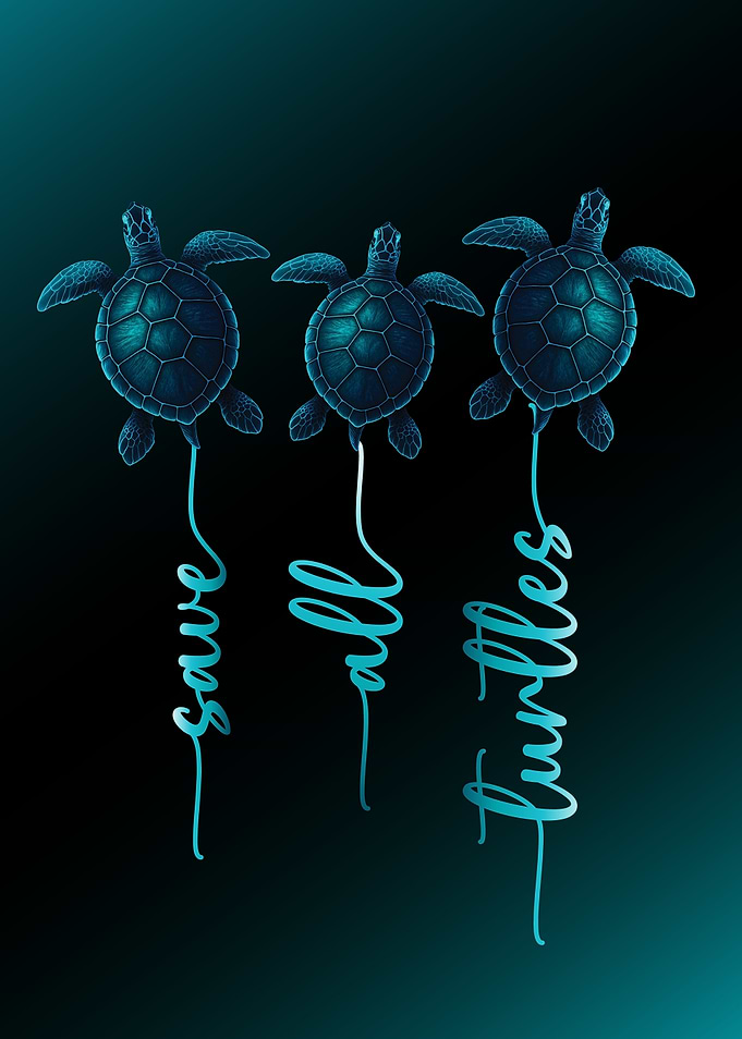 Save the Turtles Illustration Sea Turtle