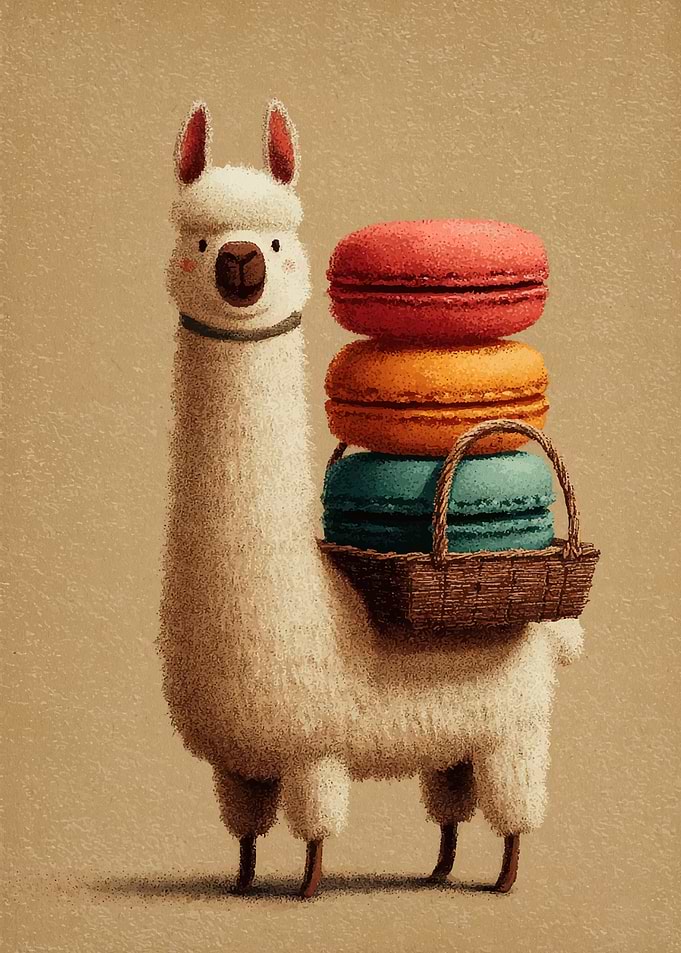 Llama & Macaron Stack