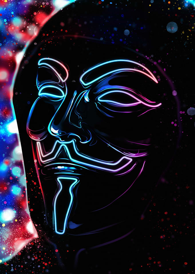 Anonymous Mask Neon Glow