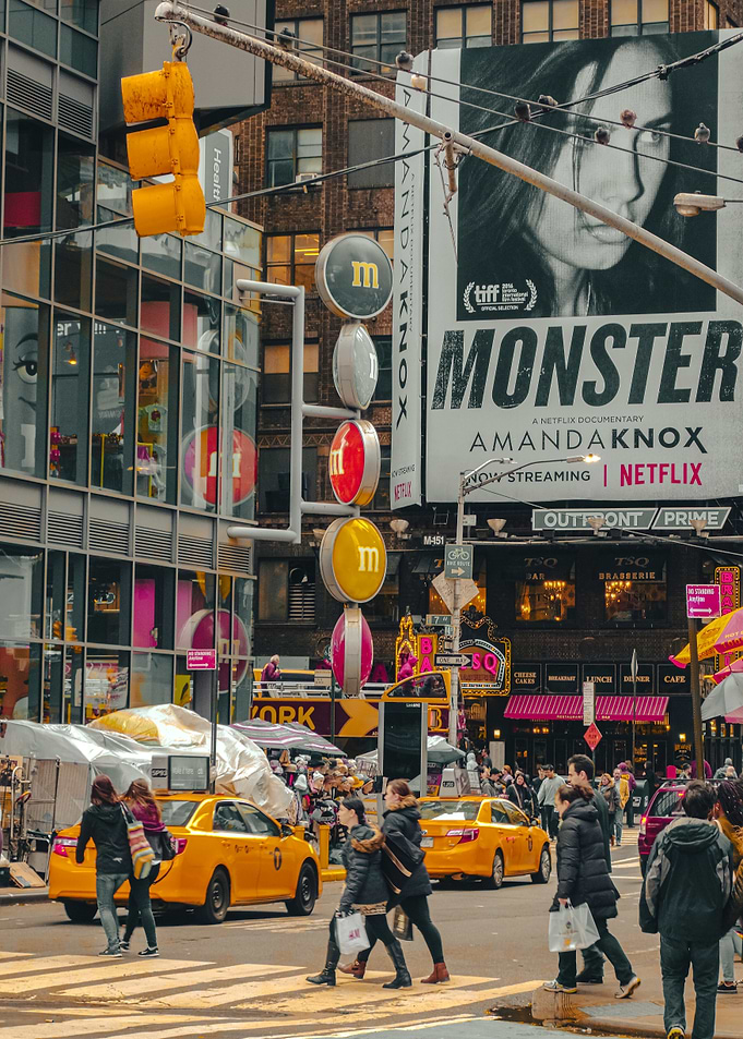 Busy New York City Street Scene