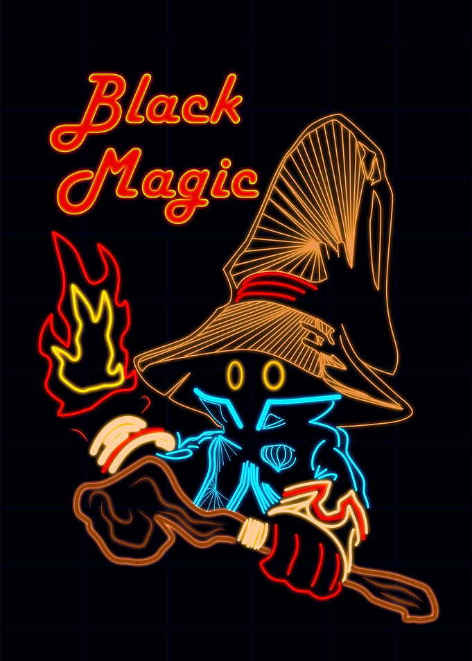 Black Mage Neon Art