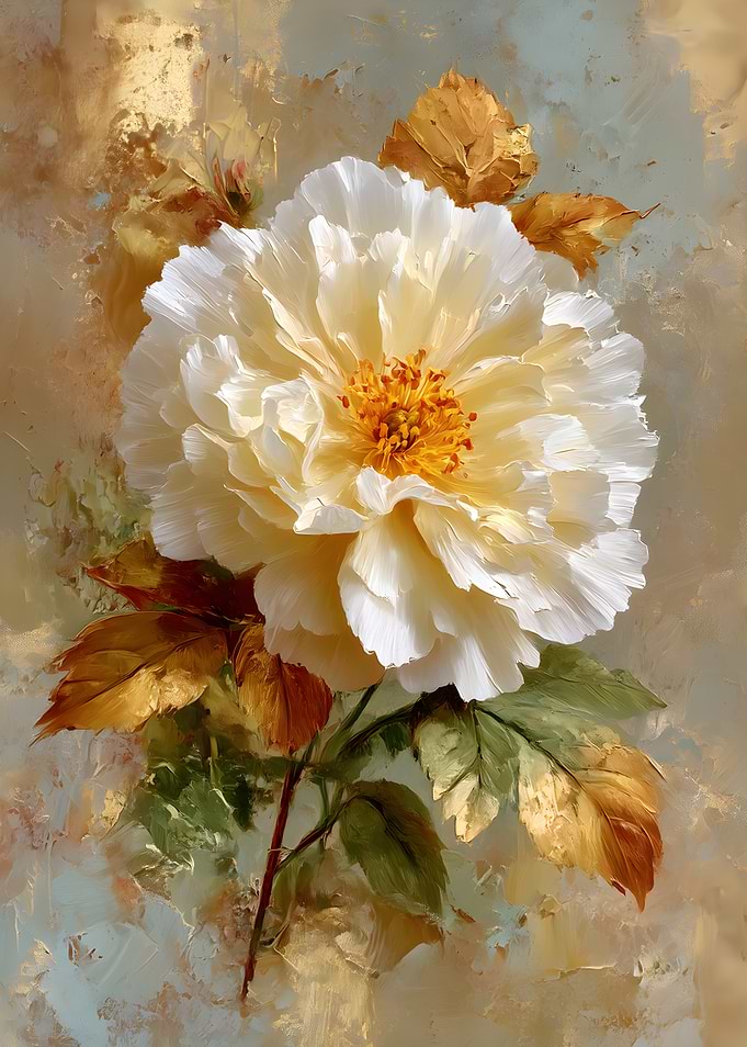 White Peony Painting