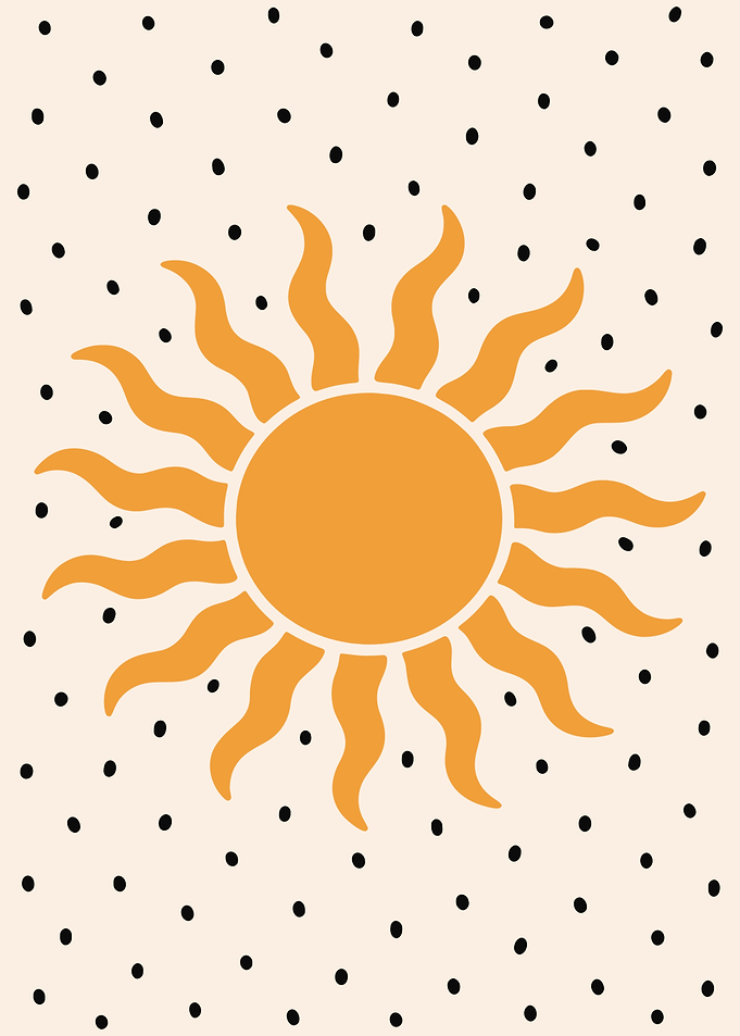 Retro Sun with Polka Dots