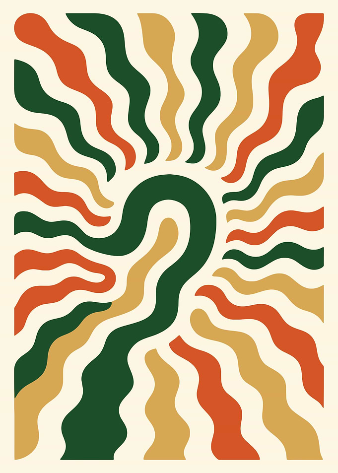 Abstract Wavy Lines Art