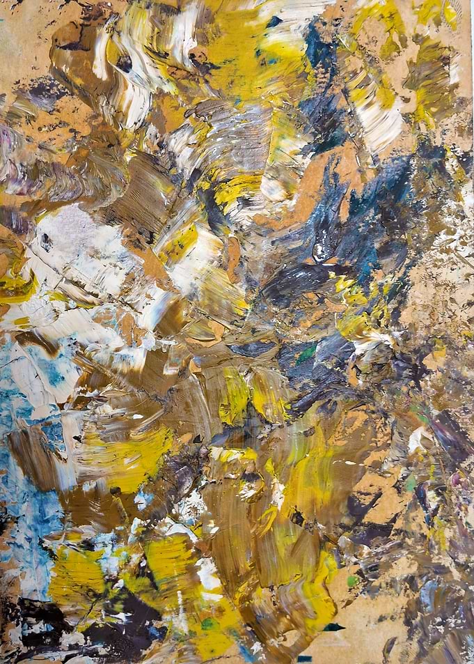 Abstract Painting with Yellow and Brown