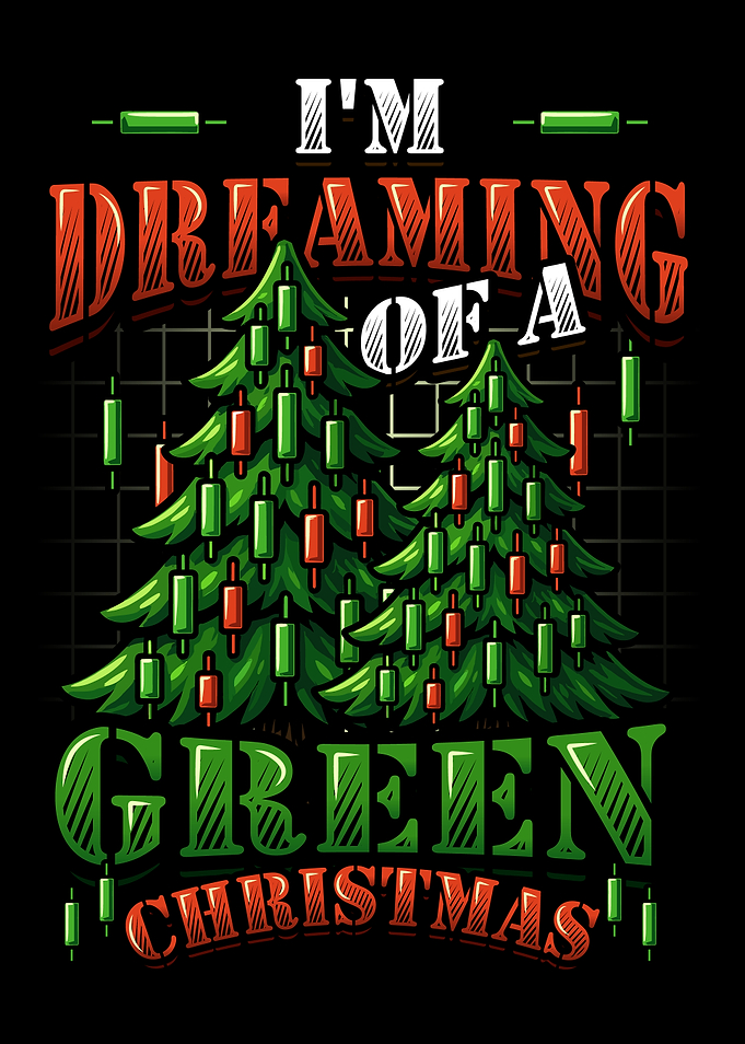 Green Christmas Stock Market Candle Stick Christmas Tree