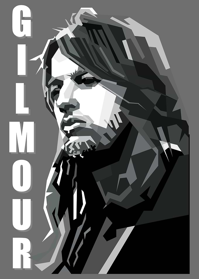 David Gilmour Portrait in Geometric Style