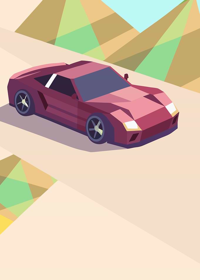 Low Poly Red Sports Car
