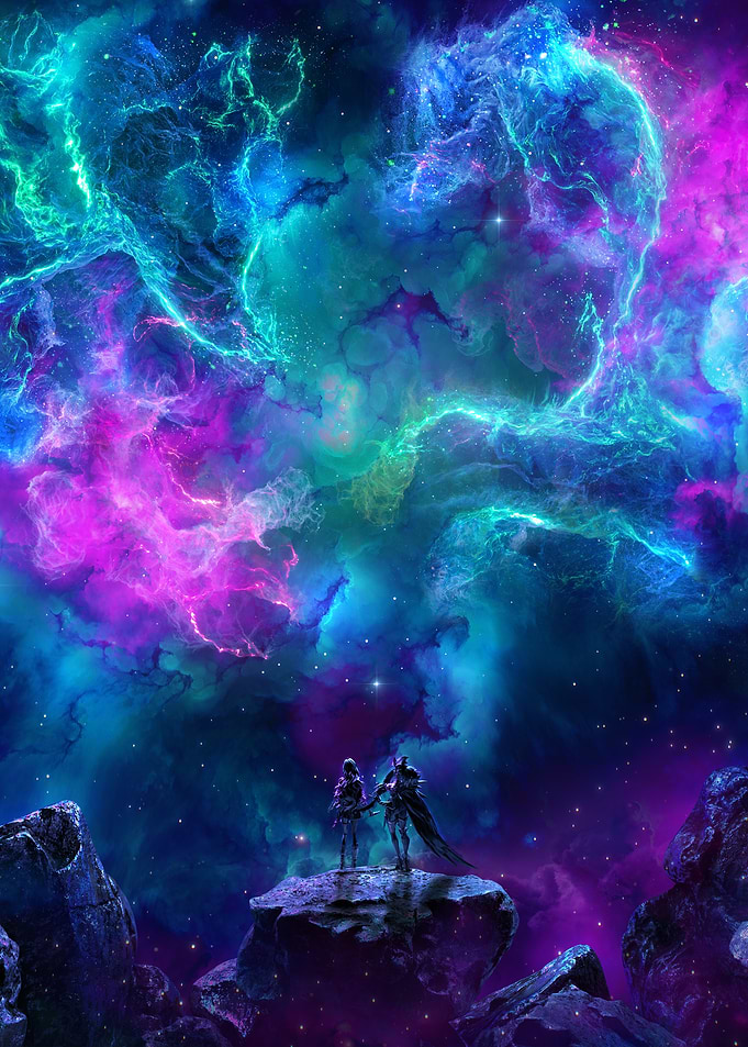 Cosmic Couple on Rocky Outcrop