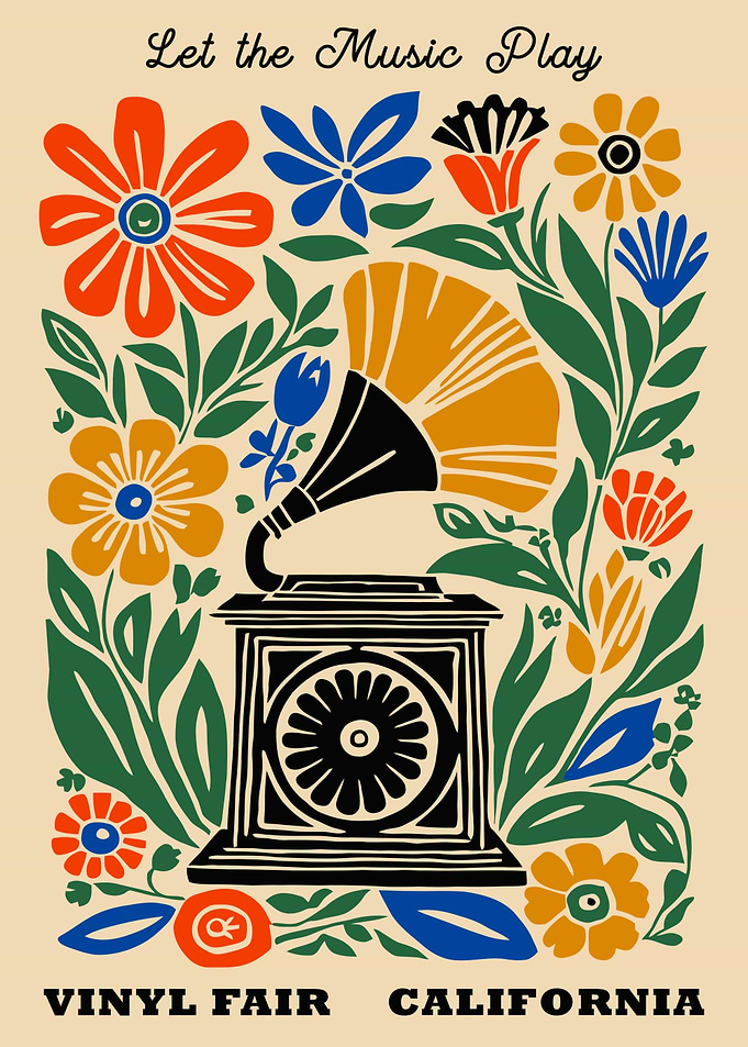 Floral Vinyl Fair California Poster