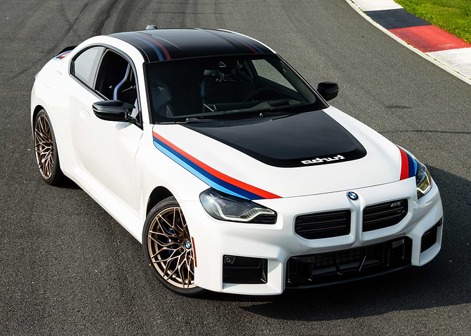 White BMW M2 on Race Track