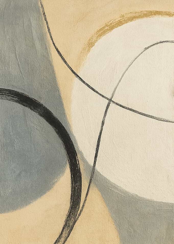 Abstract Circles and Lines Painting