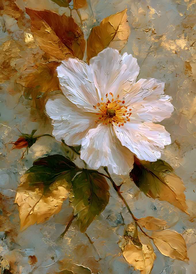 White Rose Painting