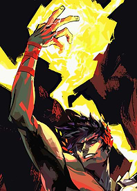 Zagreus wielding lightning