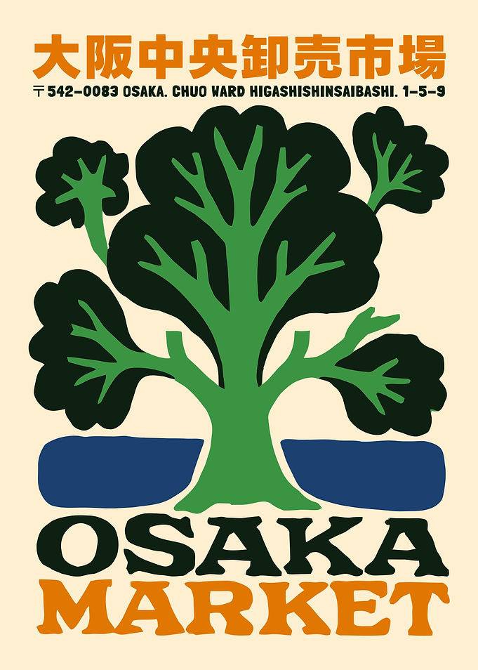 Osaka Market Japanese Poster