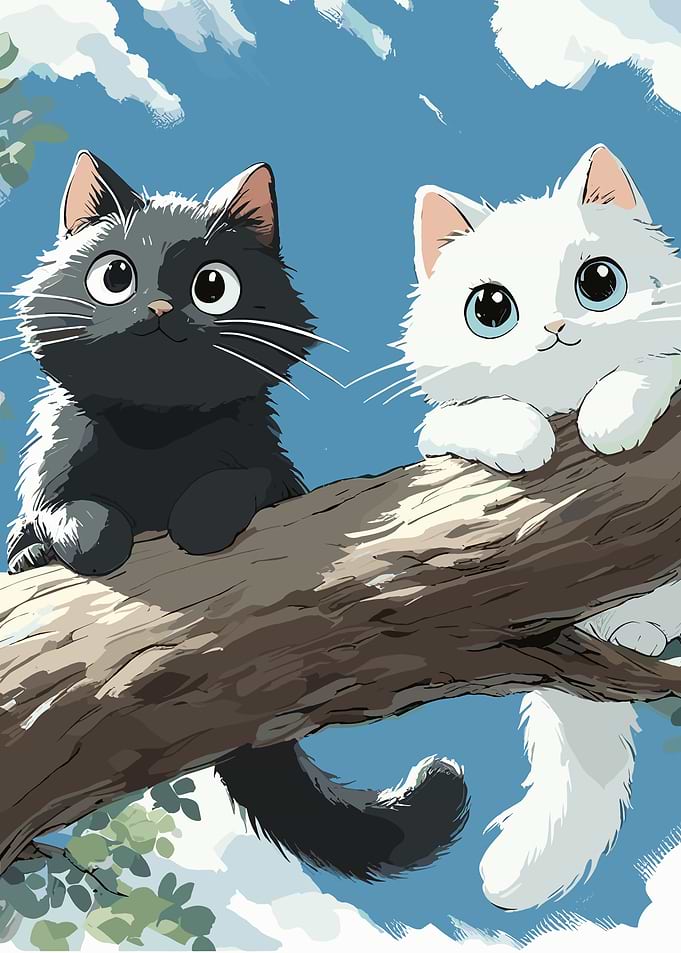 Two Cats on a Branch