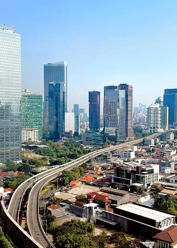 Jakarta cityscape with elevated roads