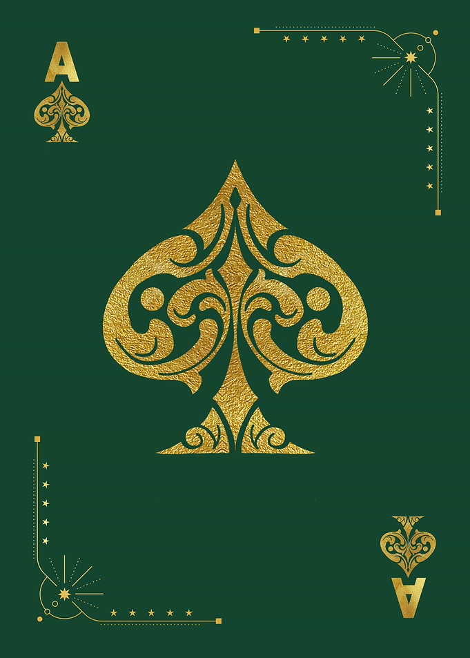 Ace of Spades Gold on Green