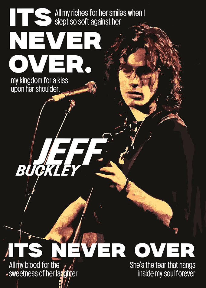 Jeff Buckley Portrait with Song Lyrics