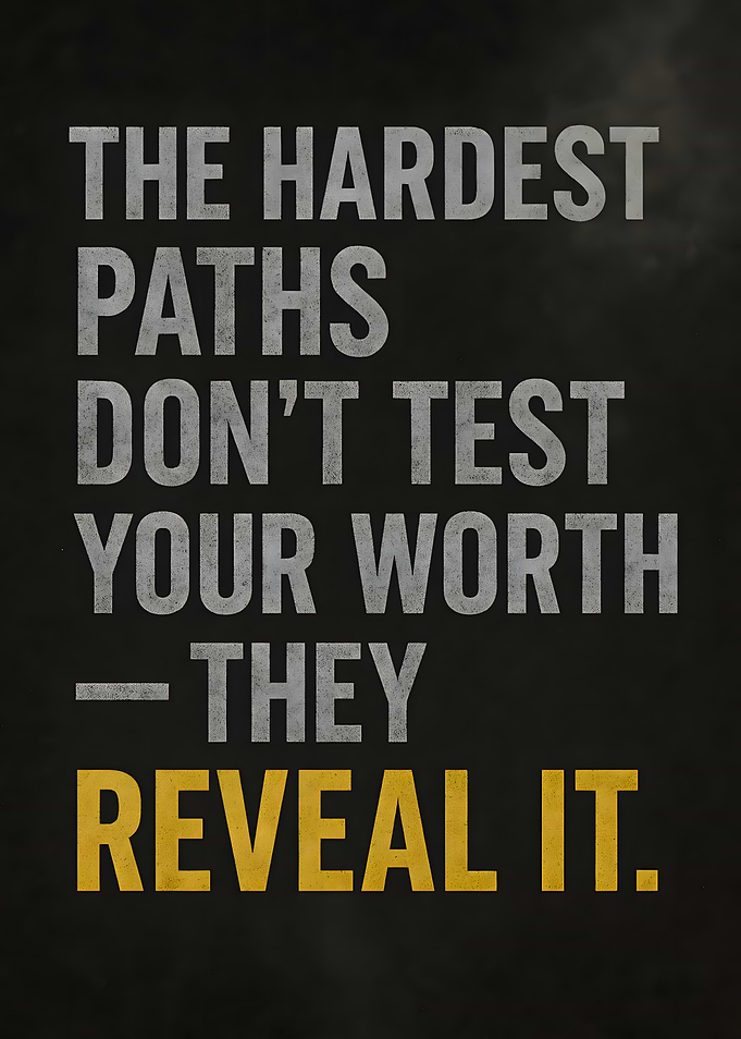 The Hardest Paths | Entrepreneur Grit and Success Motivation Poster