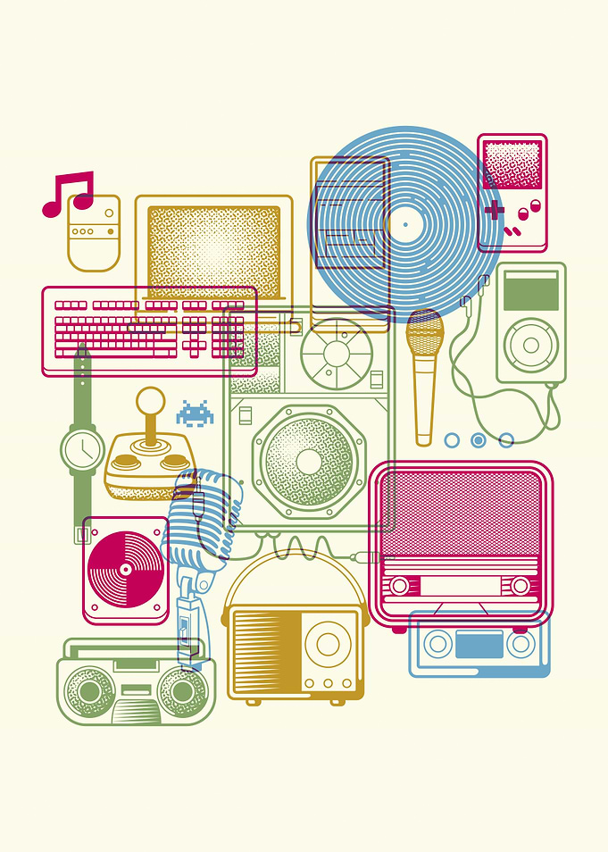 Vintage Elements Vinyl Neon