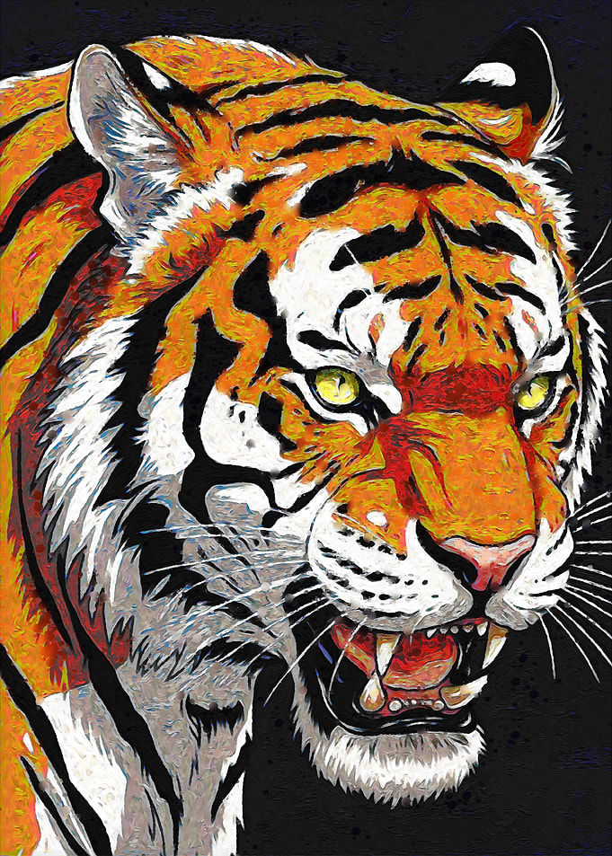 Roaring Tiger Portrait