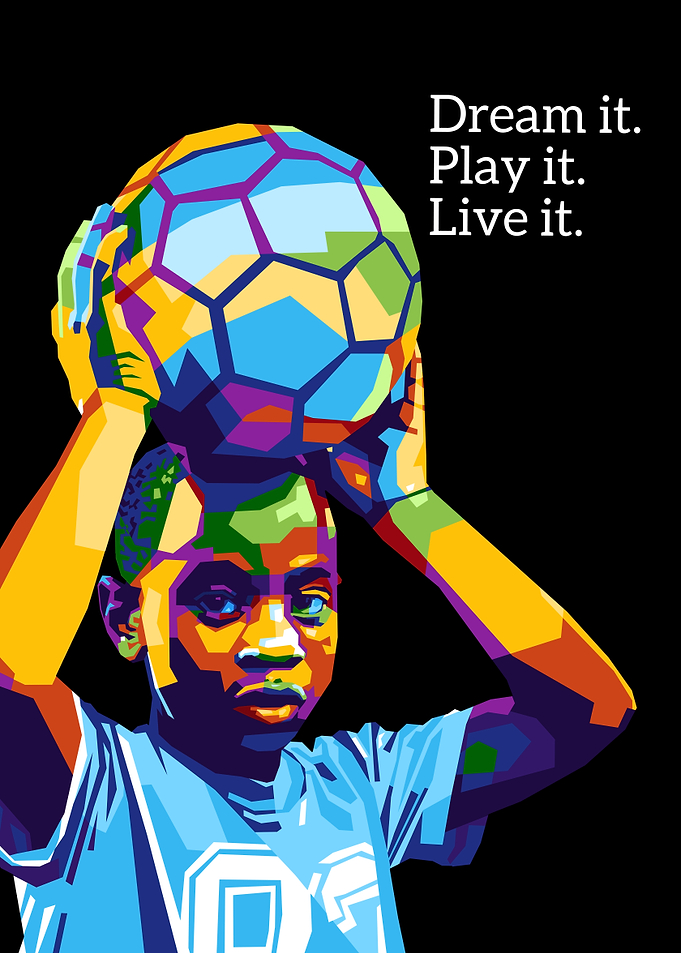 Boy with Soccer Ball Pop Art